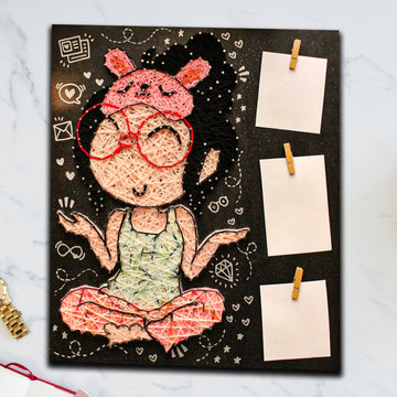 Bubbles- Girl Illustration Thread Art(Rakhi Special)