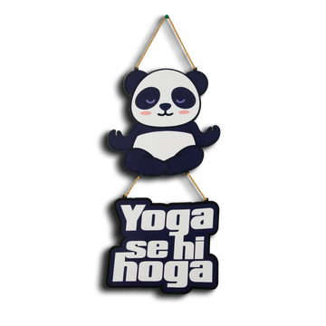 'Yoga Se Hi hoga ' Quote Wooden Wall Hanging (76X28 cm)