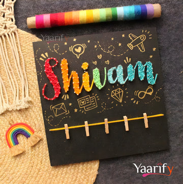 Elegant- Customised Name Thread Art With Photos