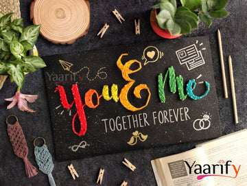 You & Me String Art - Personalised Thread Art With Photos