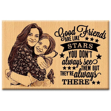 Personalized Photo Plaque Friendship Gift for Best Friend (6×4 in, Wood)