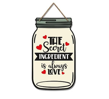 'The Secret Ingredient Is Always Love' Wooden Wall Hanging 25X15cm (150g)