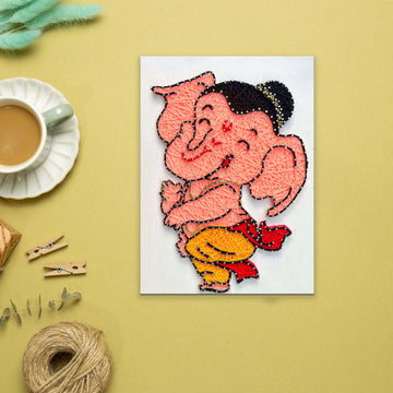 Dancing Ganesh Thread Art