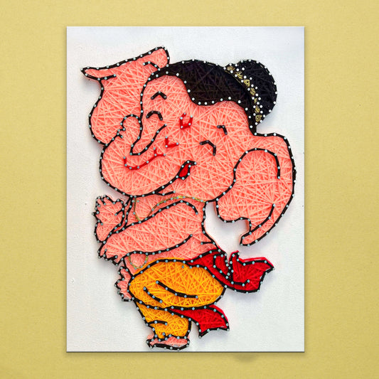 Dancing Ganesh Thread Art