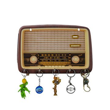 'Brown Radio' Wooden Key Holder
