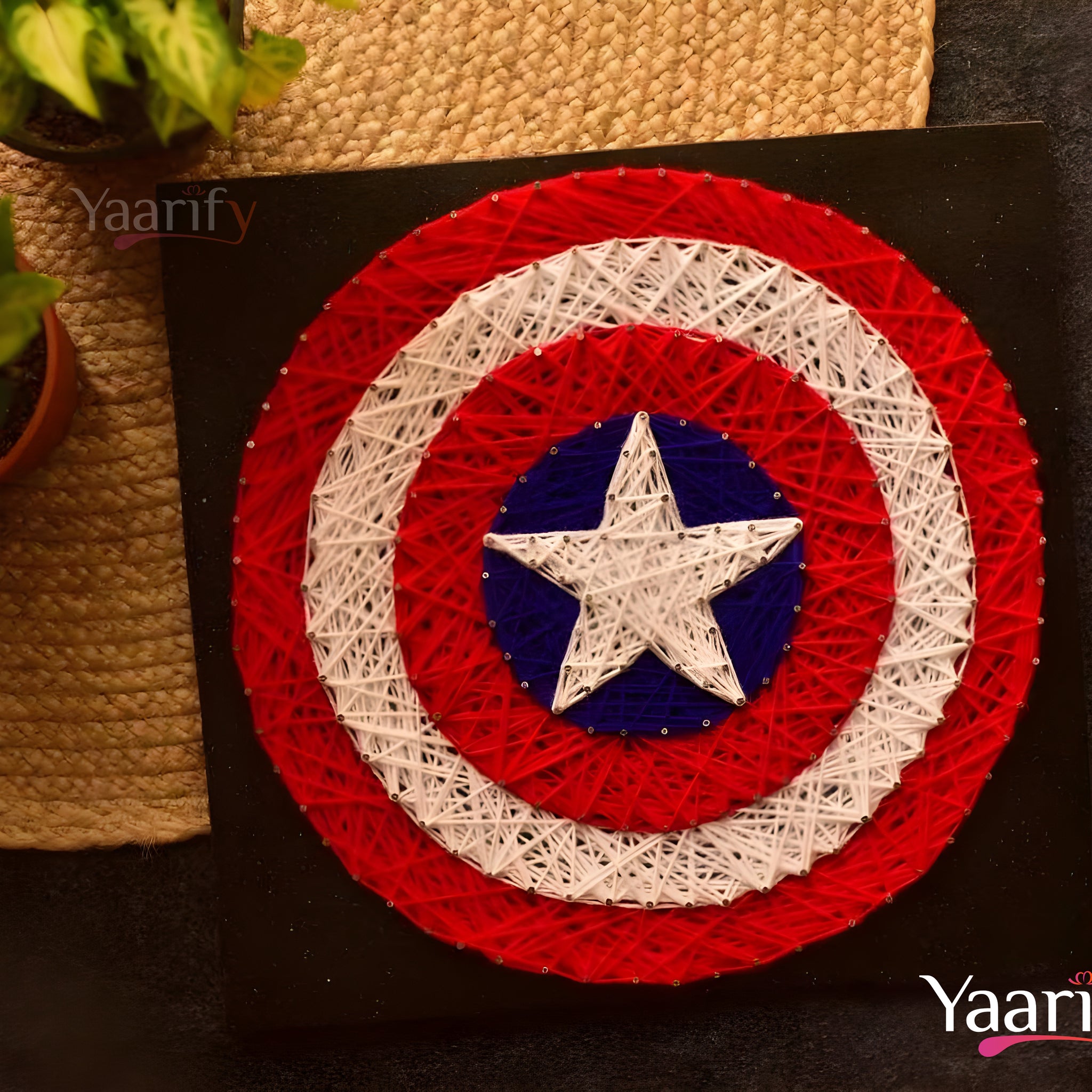 Captain America Shield Thread Art