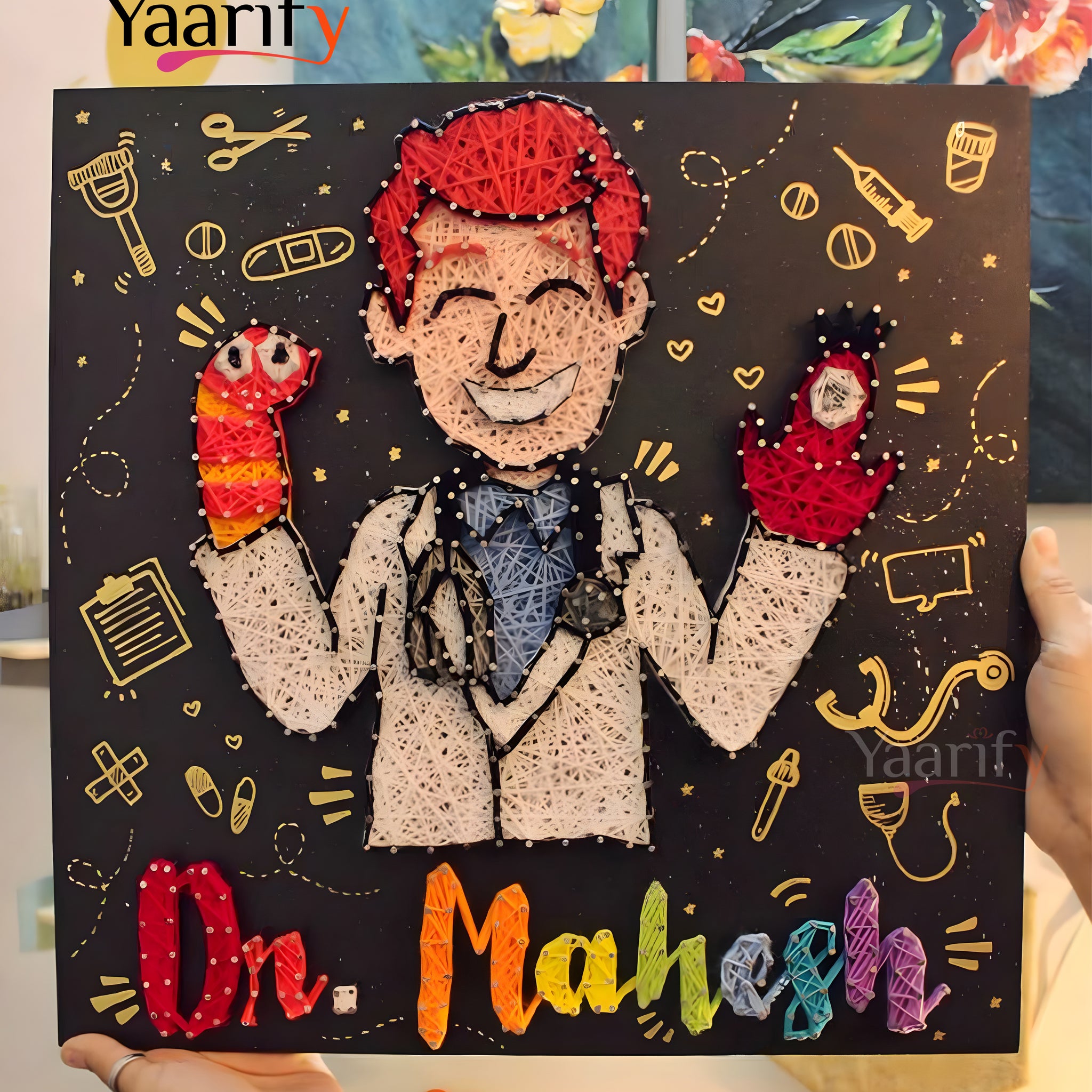 Doctor Illustration Thread Art- Gift For Doctor Friend