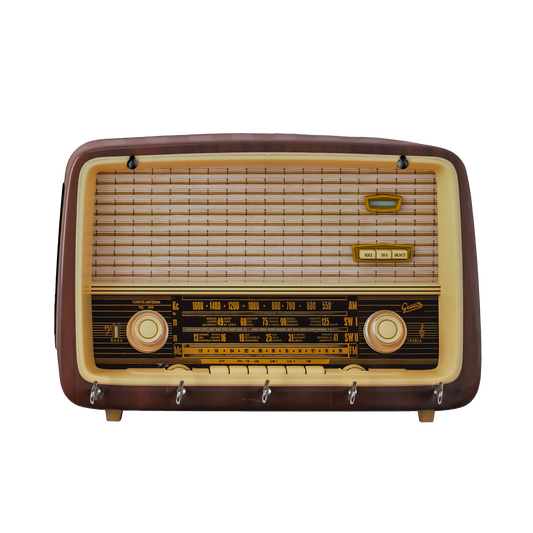'Brown Radio' Wooden Key Holder