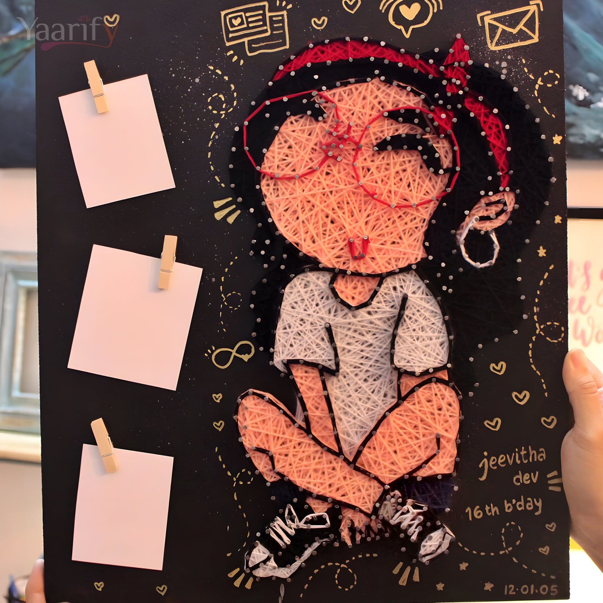 Blossom- Girl Illustration Thread Art With Photos