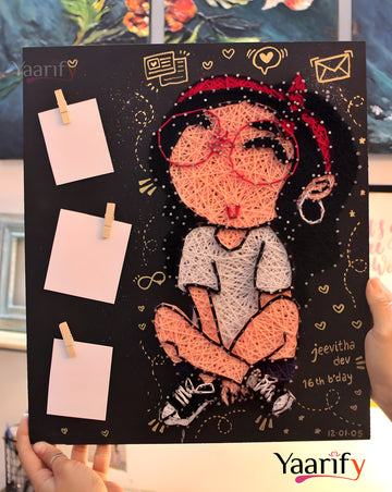 Blossom- Girl Illustration Thread Art With Photos