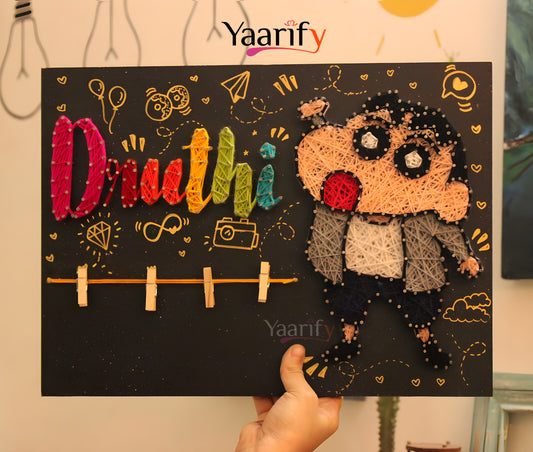 Clippy- Personalised Kids Name Thread Art With Cartoons