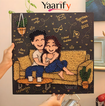 Partners- Customise Your Love Story With Illustration Thread Art