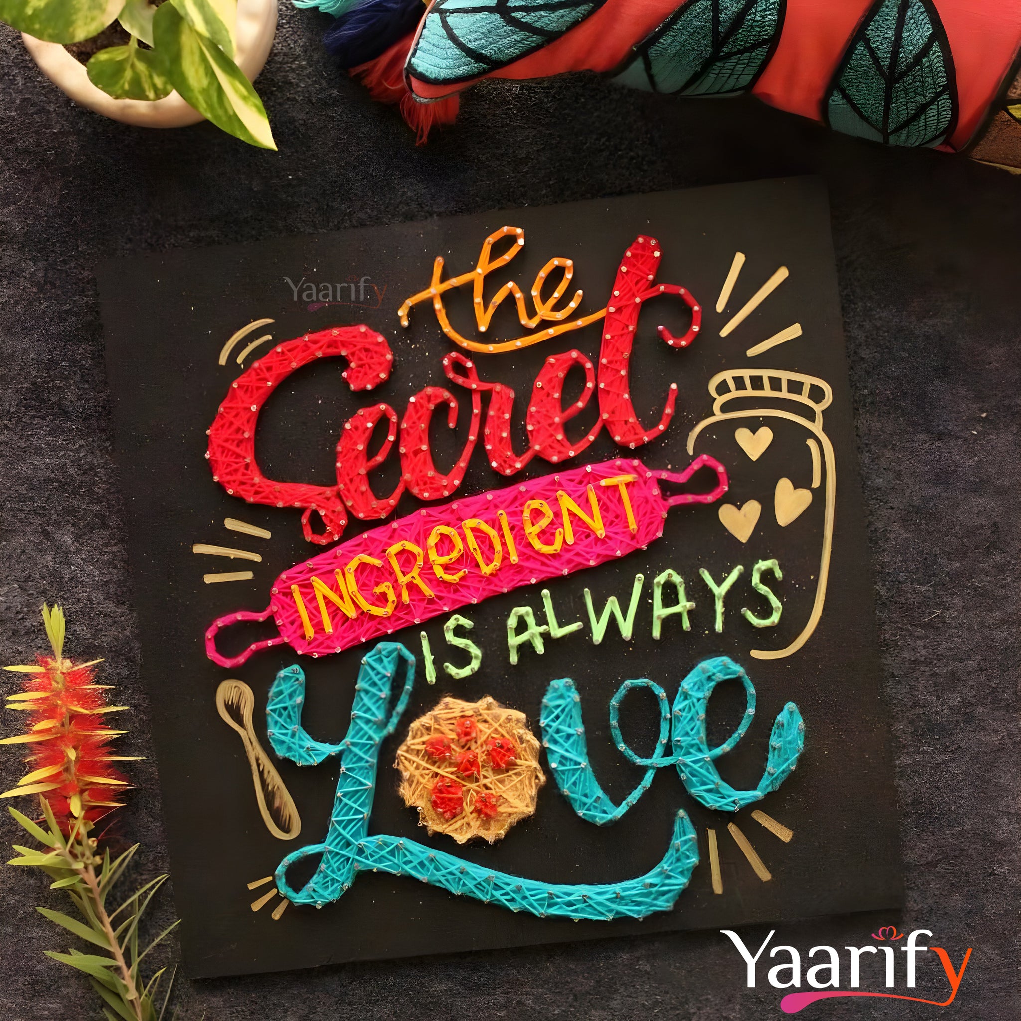Secret Ingredient Quotes Thread Art- Wall Décor