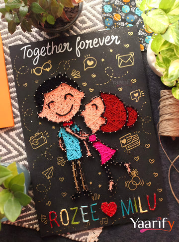 The Fun Of Love - Illustration Couple Thread Art