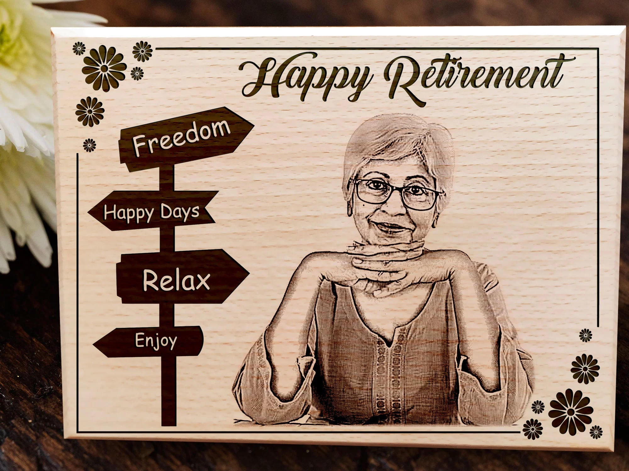 Personalized Engraved Photo Frame Gift for Him or Her (9 X 12 inch Wood)