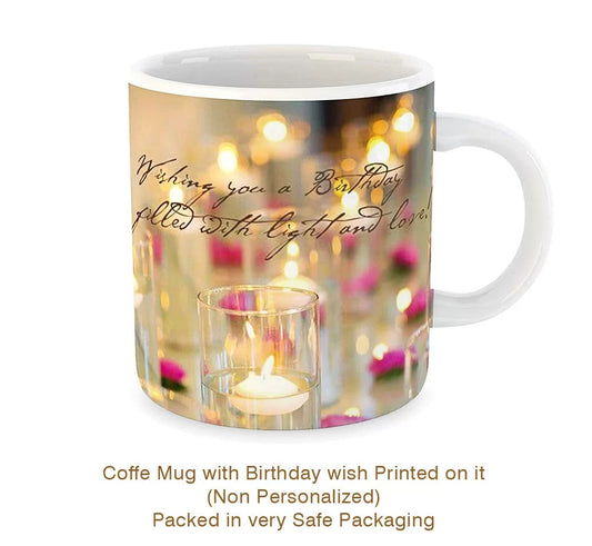 Birthday Combo of Personalized Engraved Frame and Coffee Mug and Text Keychain ( Wood: 5x4in, Mug : 325 ml)