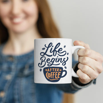 Personalized Mug (Life Begins After Coffee )