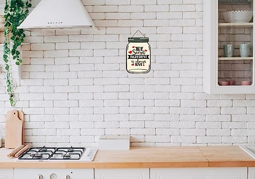 'The Secret Ingredient Is Always Love' Wooden Wall Hanging 25X15cm (150g)